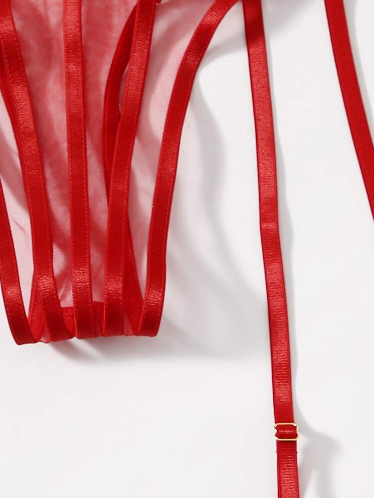 Lencería sensual Transparente Liso Sexy - Rojo - Añade 4