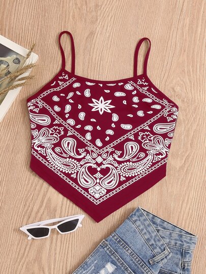 Breezaya Camis Asimetris Paisley Boho