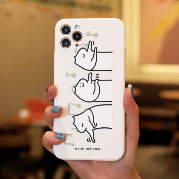 

Cartoon Graphic Phone Case, Black and white