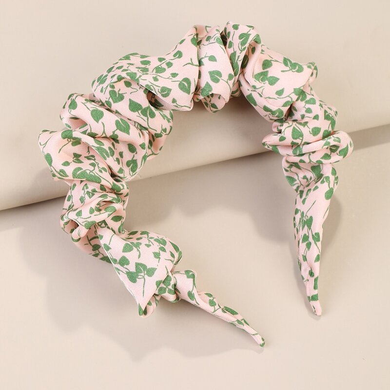 

Leaf Print Ruched Headband, Multicolor