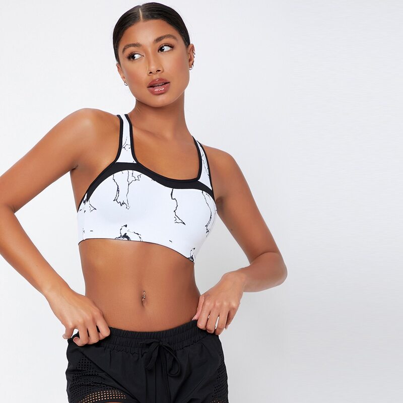 

Cut Out Back Sports Bra, White