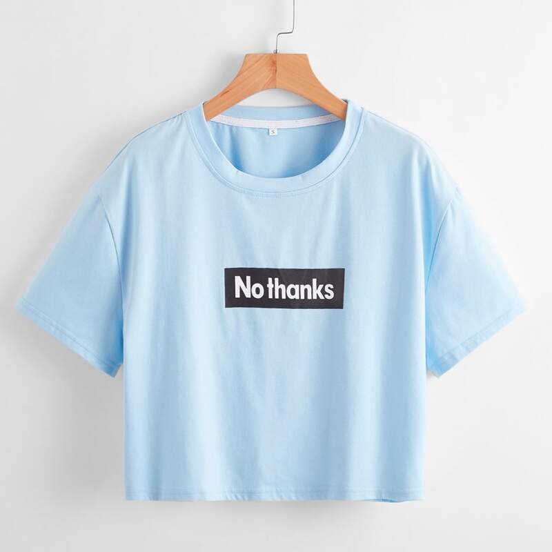 

Letter Crop Tee, Baby blue