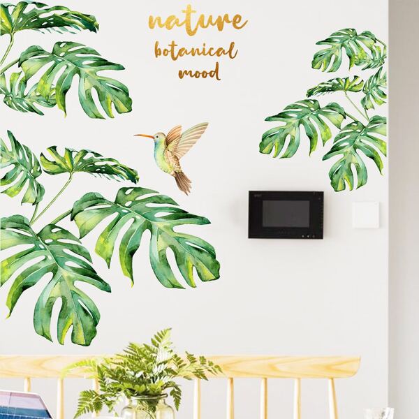 

Leaf Print Wall Sticker, Multicolor