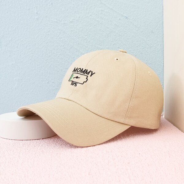

Letter Embroidered Baseball Cap, Khaki