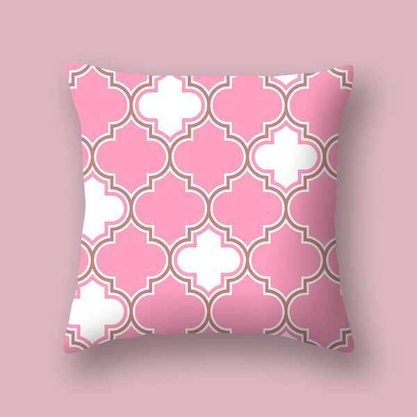 

Geometric Pattern Cushion Cover Without Filler, Pink