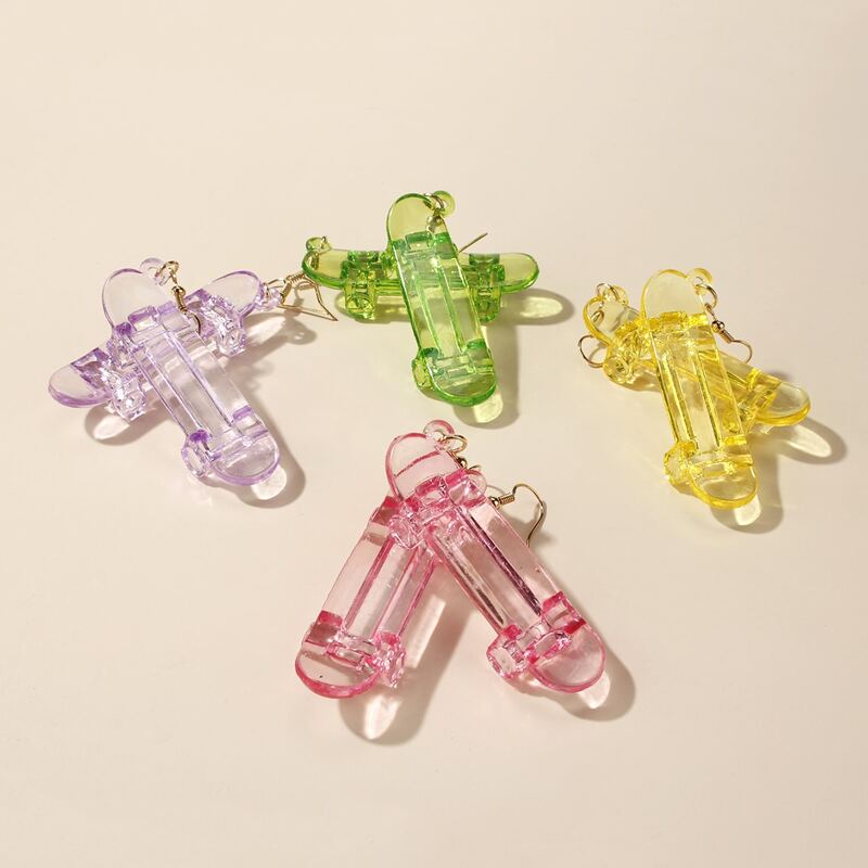 

1pair Random Skateboard Drop Earrings, Multicolor