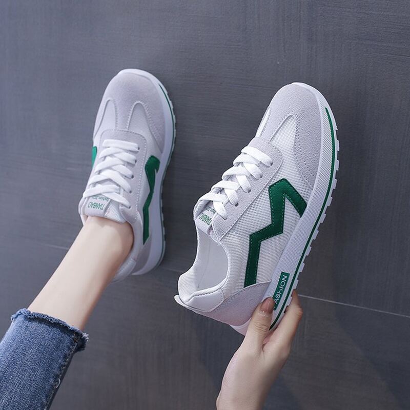 

Colorblock Lace-up Running Sneakers, White