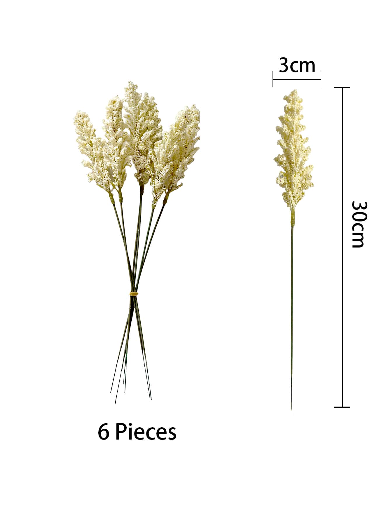 2 Ramas De Espigas De Trigo Artificiales - Beis - Añade 2