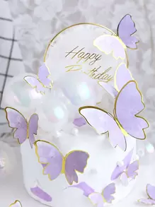 10入組蝴蝶蛋糕插件,蝴蝶杯子蛋糕撥嘴