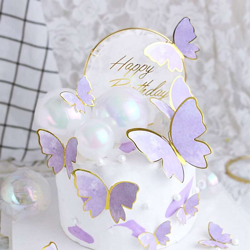 

10pcs Butterfly Cake Decoration, Purple