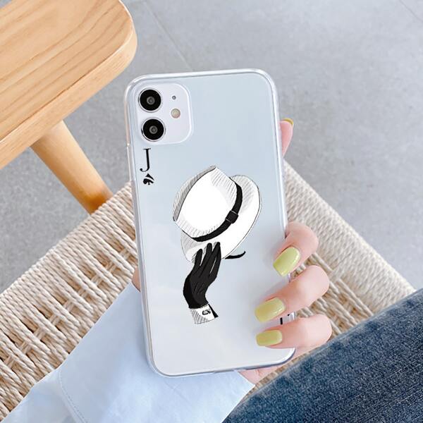 

Hat Print Phone Case, Clear