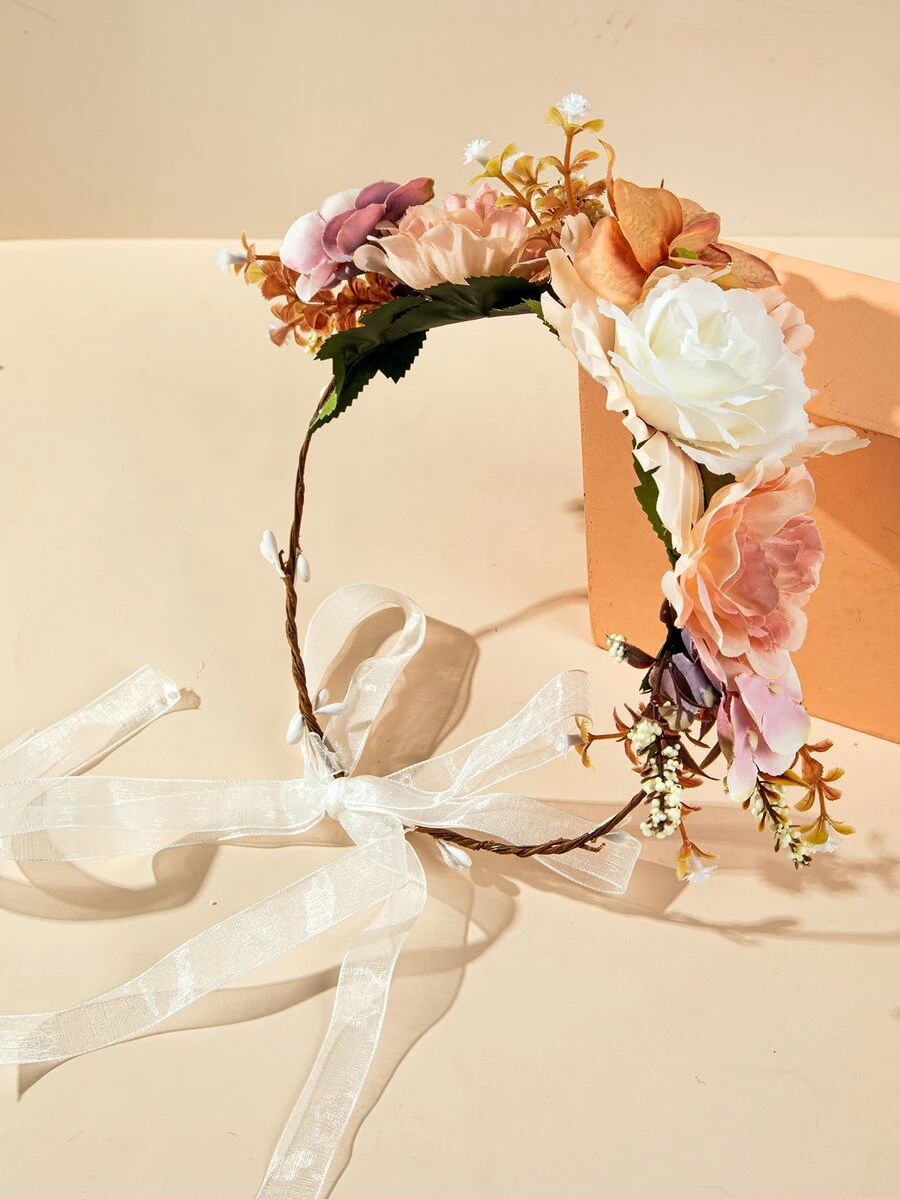 Flower Decor Hair Band - Multicolor - View 1