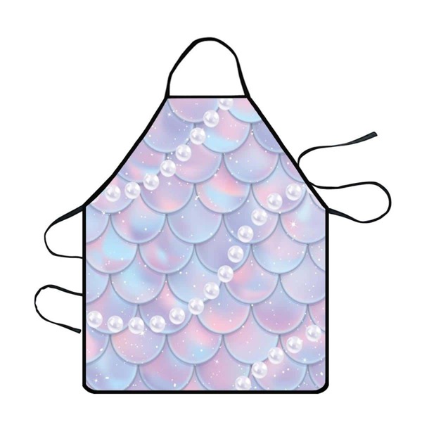 

Fish Scale Print Apron, Multicolor