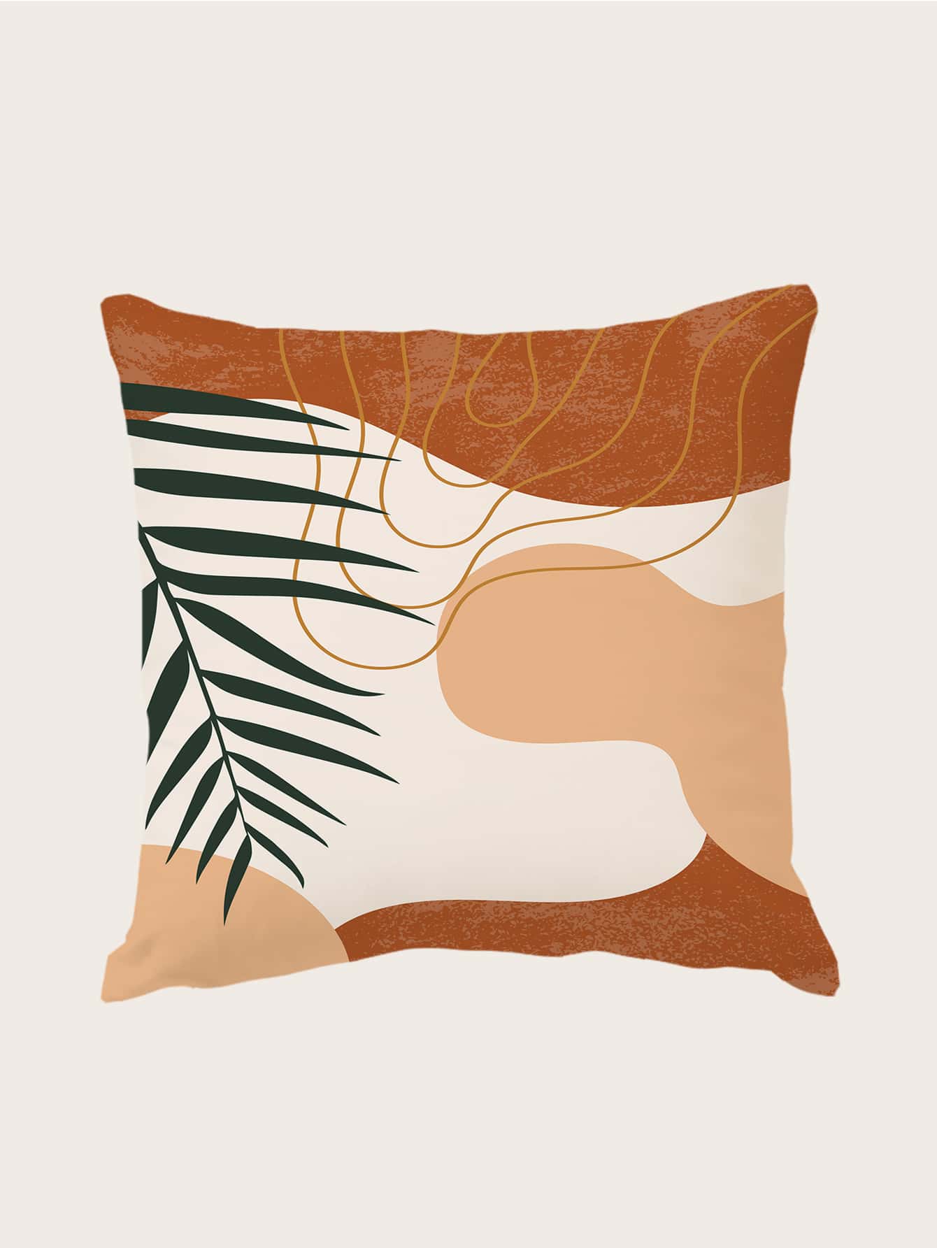 Vỏ Gối In Hình Lá, Không Làm Đầy, Vỏ Gối Phong Cách Đương Đại, Không Có Gối Chèn, Cho Ghế Sofa, Phòng Khách - Nhiều màu - Xem 1