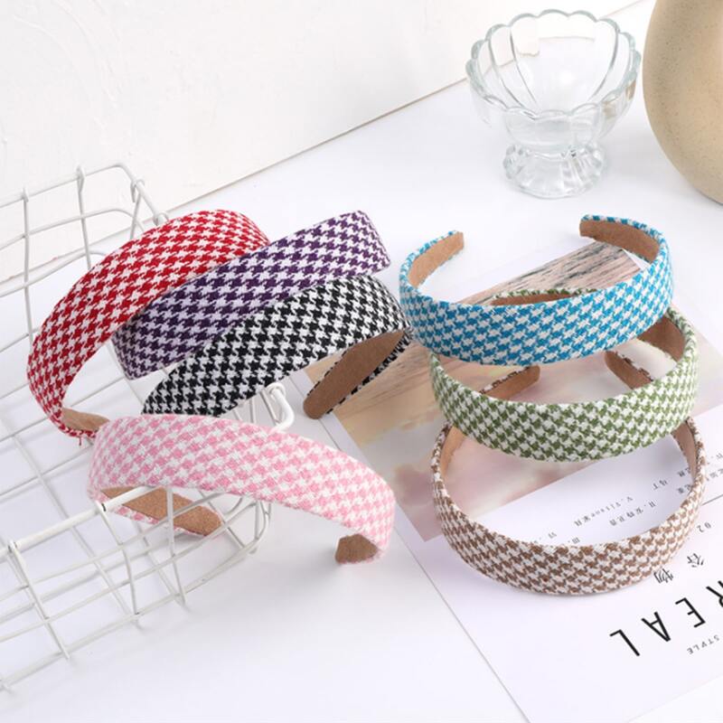 

2pcs Random Houndstooth Headband, Multicolor