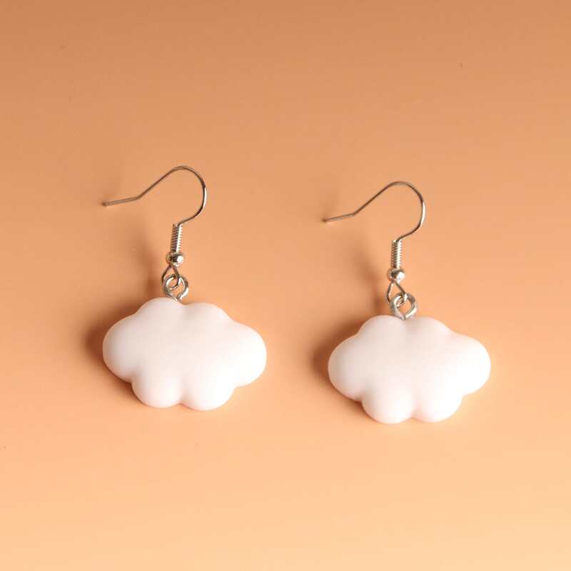 

Cloud Drop Earrings, White