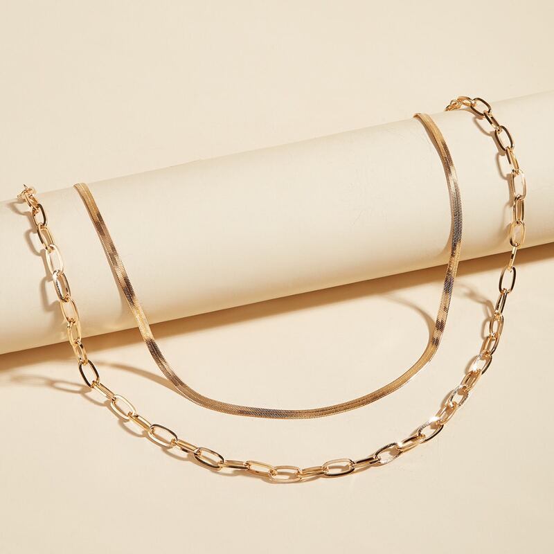 

Minimalist Layered Necklace, Gold