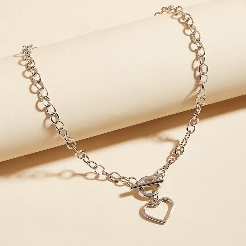 

Heart Chain Necklace, Silver
