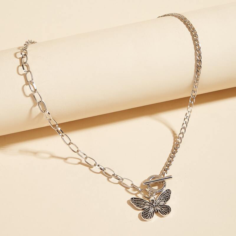 

Butterfly Chain Necklace, Silver