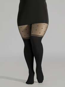 Plus Size Tights - Black - View 1