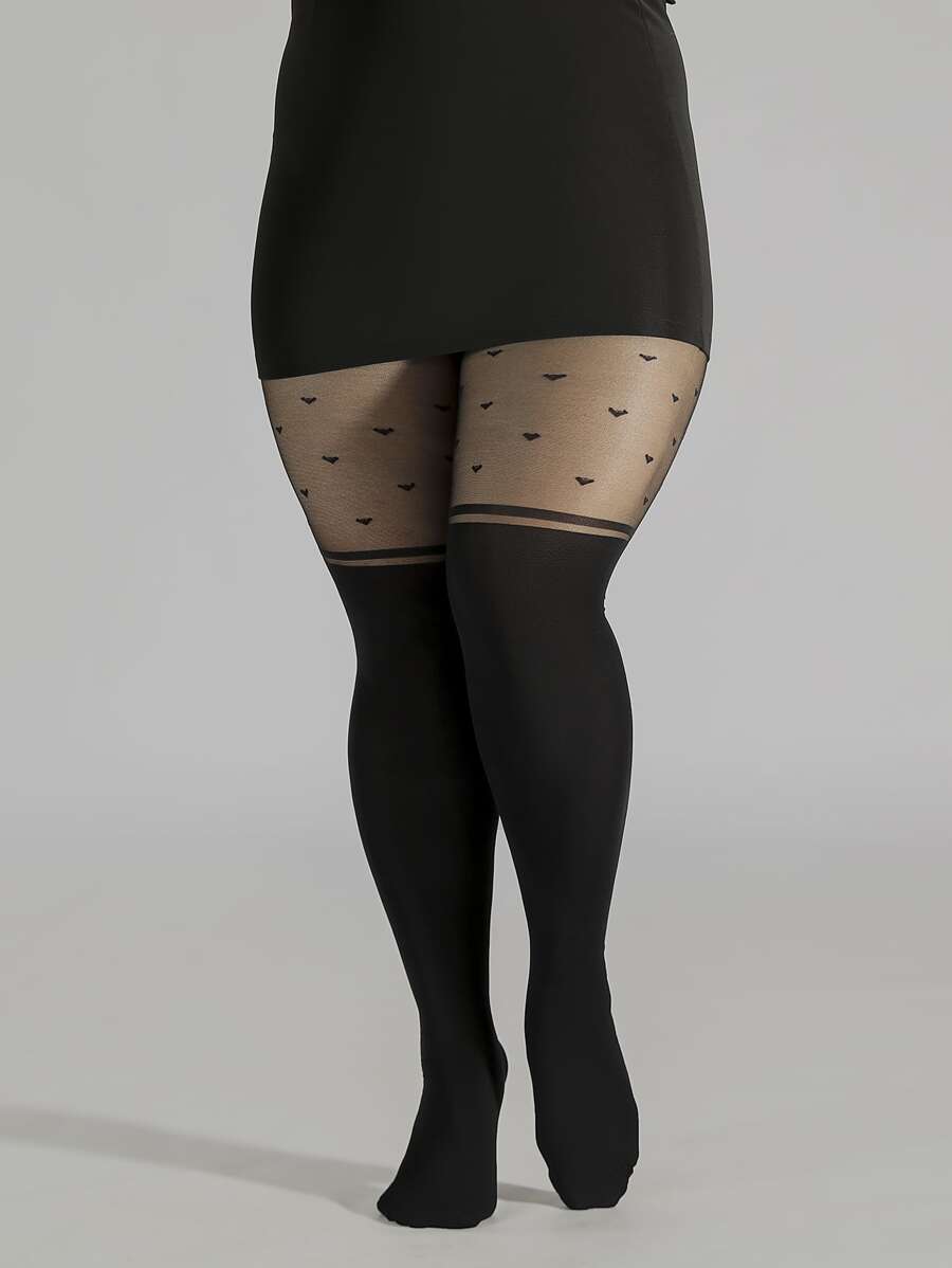 Plus Size Tights - Black - View 1