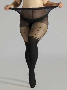 Plus Size Tights - Black - View 2