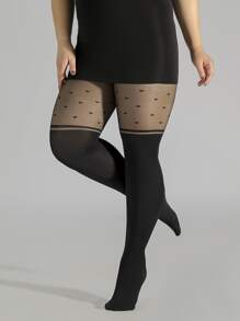 Plus Size Tights - Black - View 6