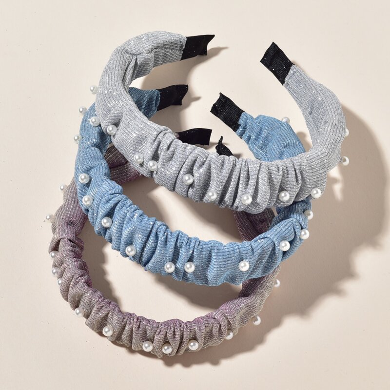 

3pcs Faux Pearl Decor Headband, Multicolor