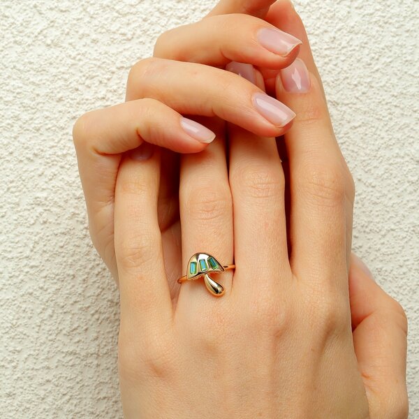 

Mushroom Detail Ring, Gold