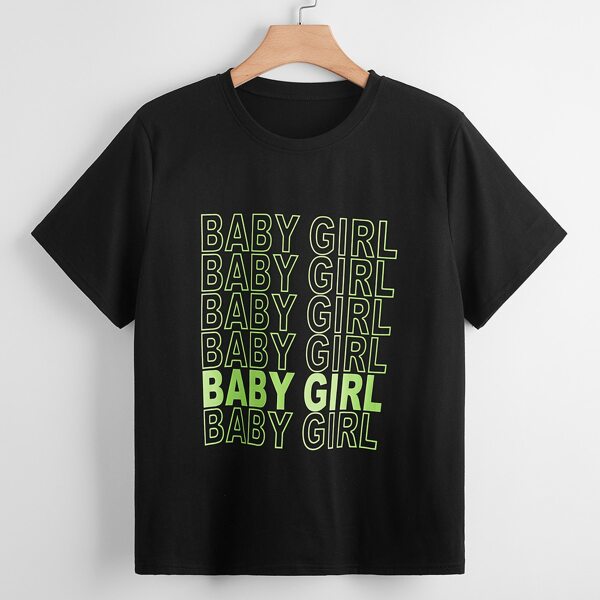 

Plus Letter Graphic Tee, Black