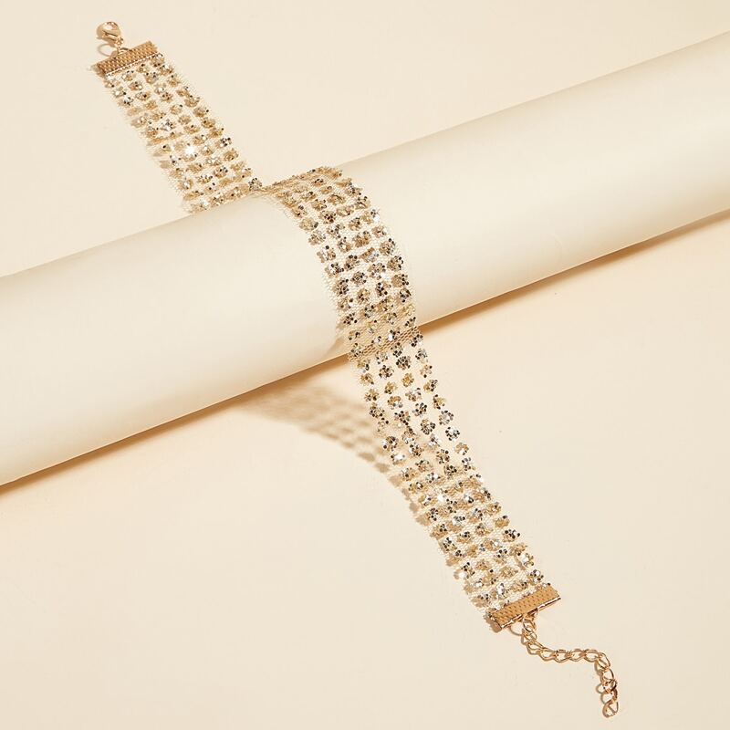 

Rhinestone Decor Necklace, Gold