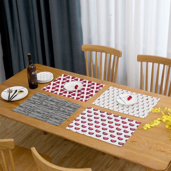 

1pc Random Pattern Placemat, Multicolor