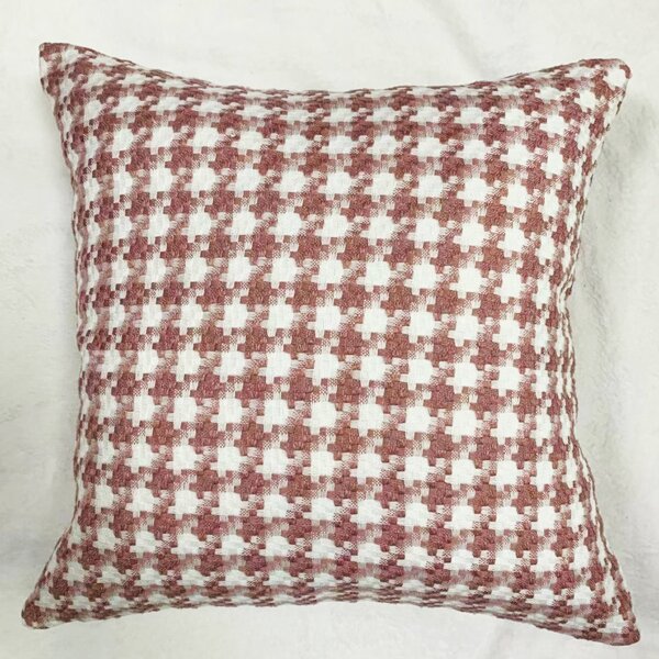 

Houndstooth Pattern Cushion Cover Without Filler, Dusty pink