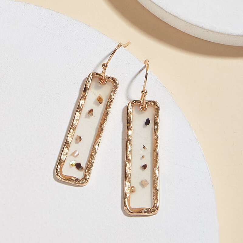 

Geo Charm Drop Earrings, Gold