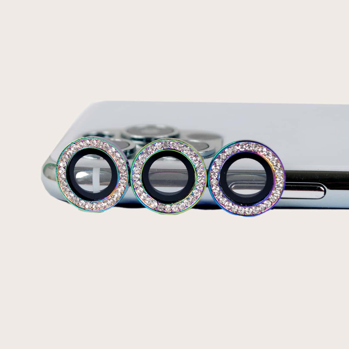 

3pcs Rhinestone Decor Eagle Eye Phone Lens Film, Multicolor