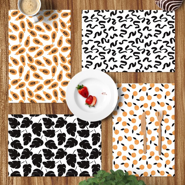

1pc Random Pattern Placemat, Multicolor