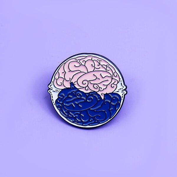 

Kids Brain Design Brooch, Multicolor