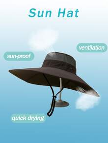 Men Wide Brim Sun Hat - Multicolor - View 4