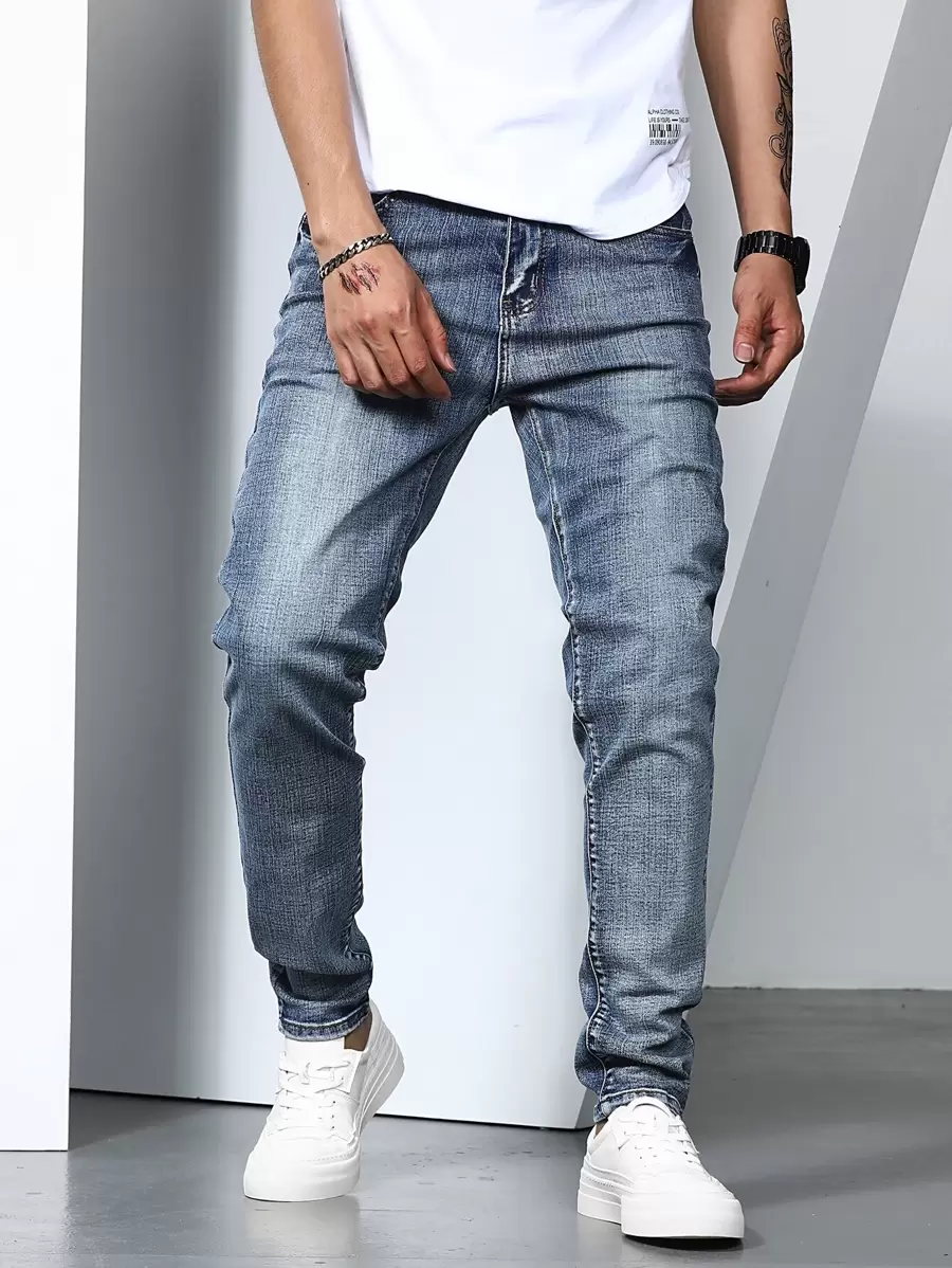 Manfinity Homme Quần Jeans Nam Túi màu trơn Giải trí - Rửa nhẹ - Xem 1