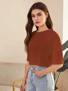 Muchica Áo thun màu trơn Giải trí - Rỉ Nâu - Xem 4