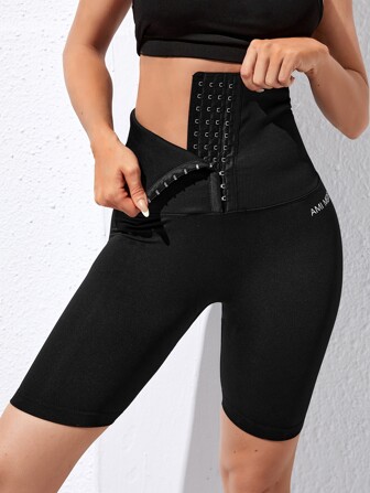 جوارب قصيرة للجري برسومات حروف غير ملحومة عالية التمدد للتحكم في البطن بنطلون رياضي عالي الخصر للغاية مع خطاف وخصر للعين