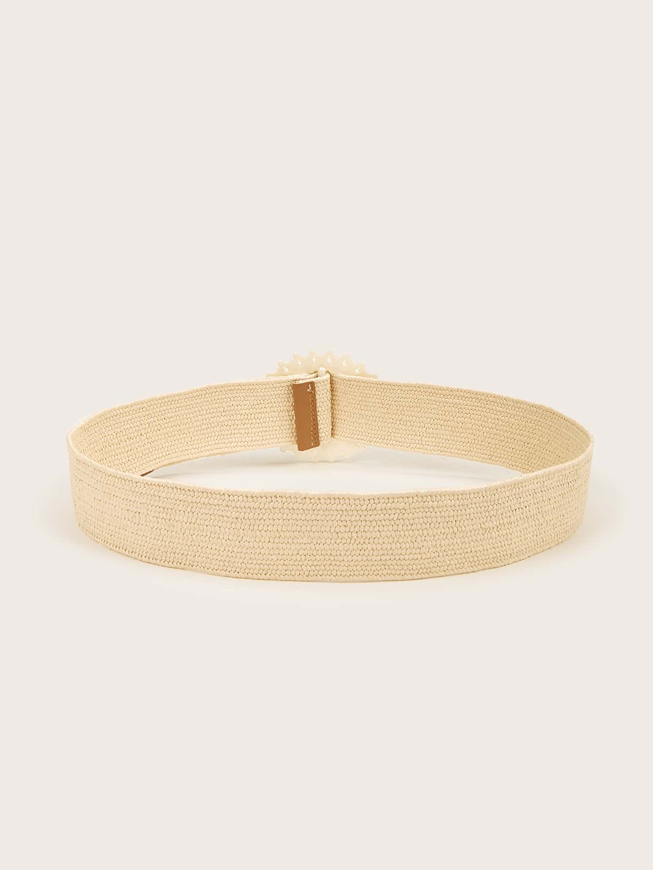 Faux Pearl Buckle Belt - Beige - View 3