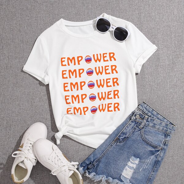 

Plus Letter And Mouth Print Tee, White