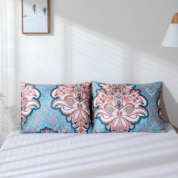 

1pair Royal Pattern Pillowcase Without Filler, Multicolor