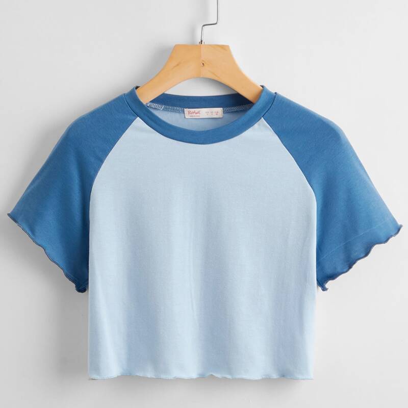 

Colorblock Lettuce Trim Tee, Multicolor