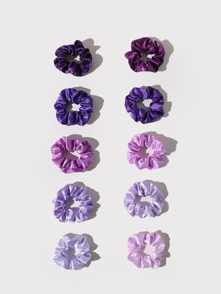 1pc/10pcs Satin Hair Scrunchies Set Dopamine Carnival Mardi Gras Hair Ties Scrunchy Hair Ties, Casual Ponytail Elastic Band Beauty Home Hair Accessories Hair Rubber Bands