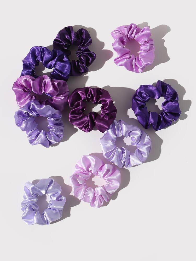 1pc/10pcs Satin Hair Scrunchies Set Dopamine Carnival Mardi Gras Hair Ties Scrunchy Hair Ties, Casual Ponytail Elastic Band Beauty Home Hair Accessories Hair Rubber Bands