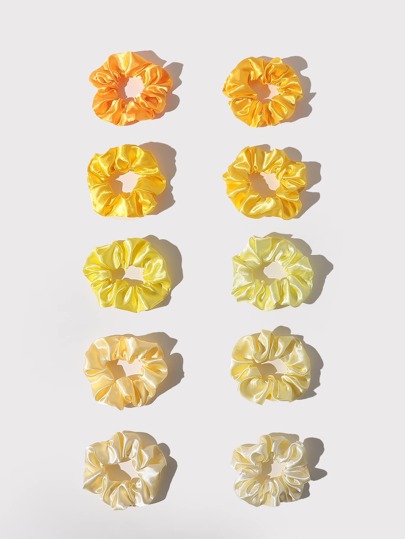 10pcs Plain Satin Scrunchie Casual,Dopamine Scrunchies Hair Ties Scrunchy Hair Ties
