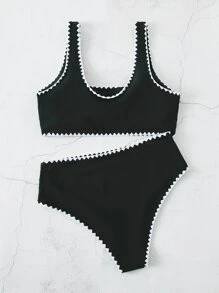 SHEIN Swim Summer Beach Whip Stitch Bikini Set