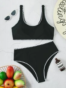 SHEIN Swim Summer Beach Whip Stitch Bikini Set